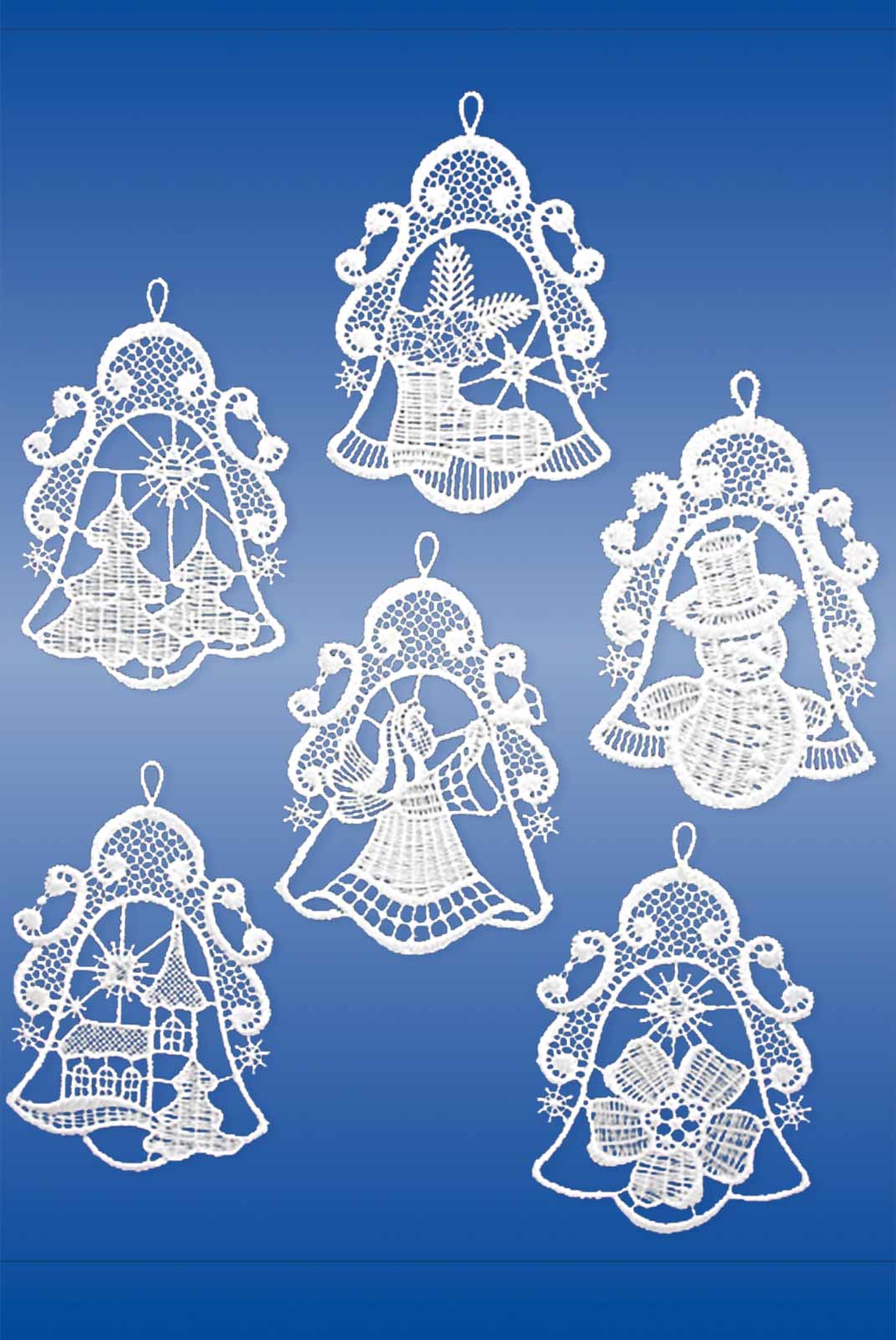 Plauener Spitze Fensterbilder Christbaumschmuck